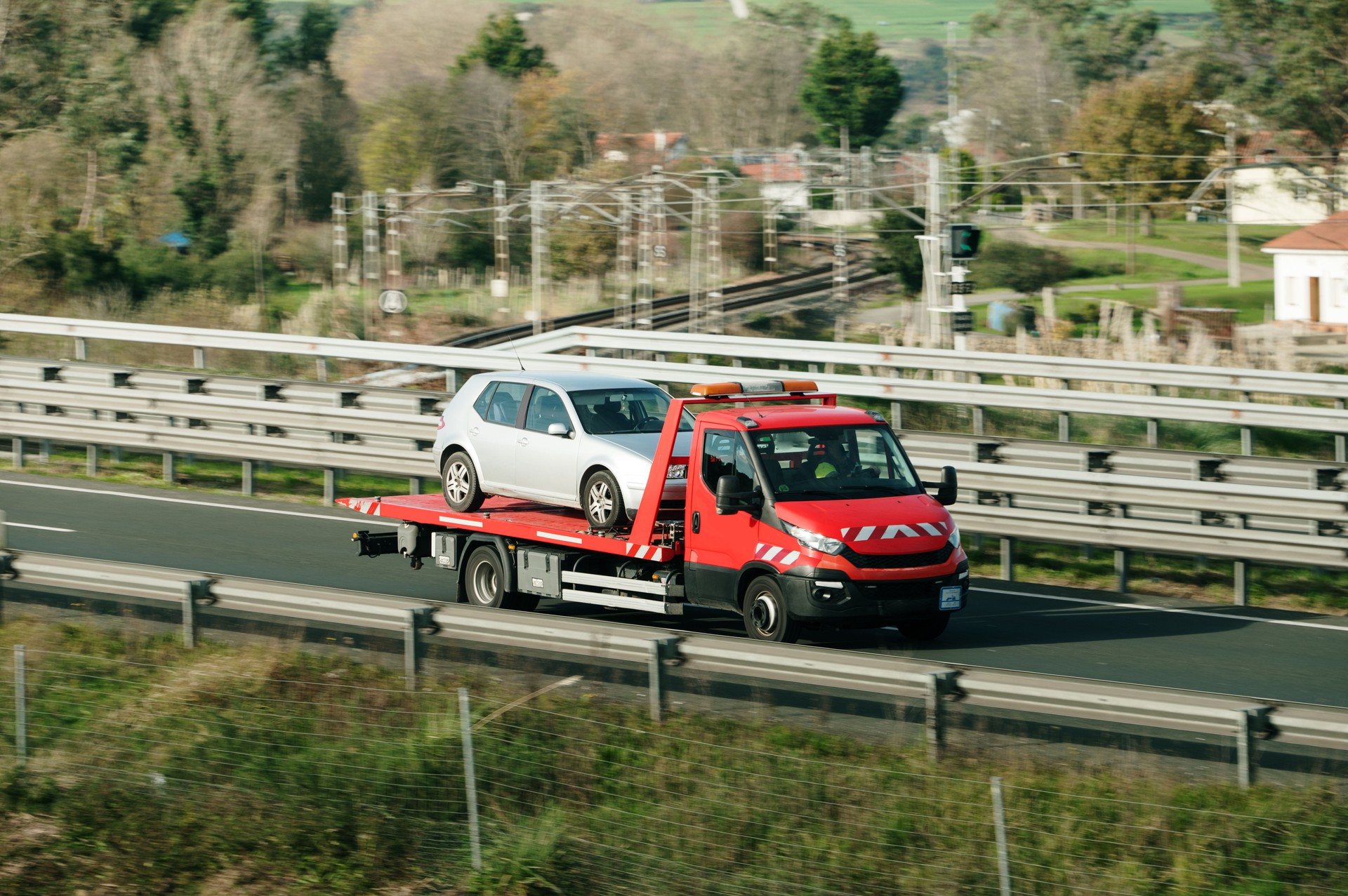 Car on a tow truck